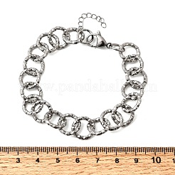 Strukturierte Rolo-Armbänder aus Edelstahl 304 für Damen&nbsp;BJEW-A157-01P