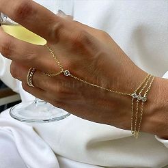 Bracelet en acier inoxydable 304 serti de zirconiums cubiques transparents&nbsp;UE4042