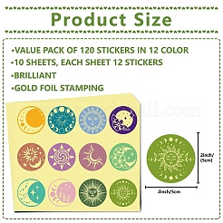 Бумажные самоклеящиеся наклейки с тиснением золотой фольгой DIY-WH0434-014