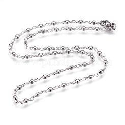 304ステンレススチールチェーンネックレス  カニカン付き  フラットラウンド  ミックスカラー  17.9インチ（45.5cm）&nbsp;STAS-P164-12