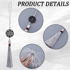 6 шт. плоские круглые подвесные украшения из дерева&nbsp;AJEW-CP0010-44A