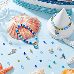 Kit de fabrication de bijoux à faire soi-même avec perles et pendentifs sur le thème de l'océan&nbsp;DIY-SC0025-36