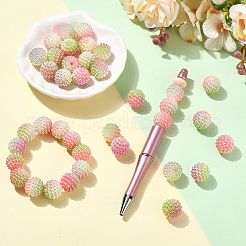 40個の模造真珠アクリルビーズ  ベリービーズ  組み合わせビーズ  ラウンド  パールピンク  15.5mm  穴：2.5mm&nbsp;OACR-FS0002-89A-06