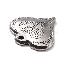変色しない304ステンレススチールペンダント  ハート  ステンレス鋼色  21.5x21x3mm  穴：1.6mm&nbsp;STAS-B024-23P