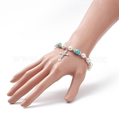 Legierung Kreuz Charm Armband&nbsp;BJEW-TA00178