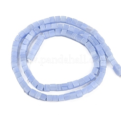 Окрашенный синтетический белый нефрит имитация голубого кружевного агата бусины нити G-B129-A02-01