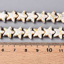 С напылением окрашенные синтетические бирюзовые бусинки UNKW-T001-11A