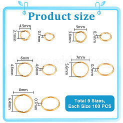 500 шт. 5 стильных латунных открытых соединительных кольца&nbsp;KK-PH0003-58