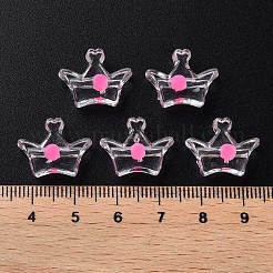 透明なアクリルビーズ  二層ビーズ  クラウン  ショッキングピンク  14x17.5x7mm  穴：2mm  約581個/500g&nbsp;LS-MACR-S373-105-B04