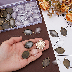 30 шт. овальные оправы для кабошонов из сплава в тибетском стиле&nbsp;TIBE-AR0001-11AB