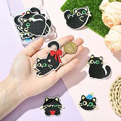 12 Stück 6 Stile Katzenformen computergesteuerte Stickerei Stoff zum Aufbügeln/Aufnähen von Patches&nbsp;PATC-CJ0001-06