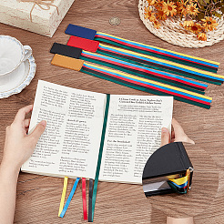 5 Stück Lesezeichen aus PU-Leder in 5 Farben mit buntem Band.&nbsp;AJEW-CP0003-86B