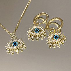Ожерелья с подвесками из сплава со стразами от сглаза и комплекты серег-колец для женщин&nbsp;FS-WG6E7FD-01