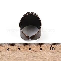 Латунь с натуральным лабрадоритом манжеты кольца RJEW-Z112-02R-02