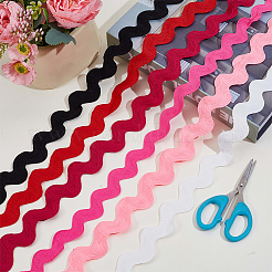 12 ярд 6 цвета ленты из полиэстера с волнистой бахромой&nbsp;OCOR-GF0005-57