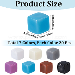 140pcs 7 couleurs perles acryliques opaques&nbsp;AJEW-PA0001-04