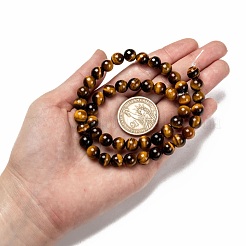 Природных тигровый глаз бисер нитей&nbsp;G-J303-11-8mm