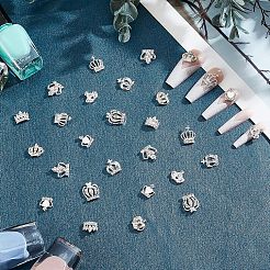 32 pieza de 8 cabujones de aleación con forma de corona para decoración de uñas con rhinestone&nbsp;MRMJ-FH0001-20