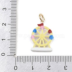 Anhänger aus Messing mit Emaille-Motiv aus Vergnügungsparks&nbsp;KK-CBA7736-01B