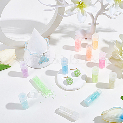 120 г 12-цветные светящиеся в темноте люминесцентные прозрачные стеклянные круглые бусины&nbsp;SEED-SC0001-57