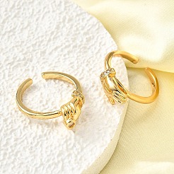 Манжеты из латуни с кубическим цирконием&nbsp;RJEW-Q018-01G