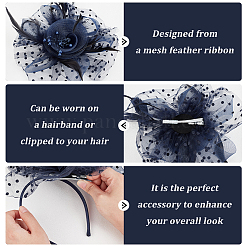 Резинки для волос с вуалью из полиэстера OHAR-WH0034-12B