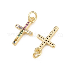 Pendentifs avec zircon cubiques à micro-pavés en laiton&nbsp;CU-CBADC6C-11G-01