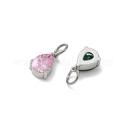 Breloques en acier inoxydable 304 pavées de zircones cubiques&nbsp;CU-CBABCF3-03P