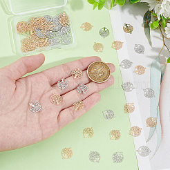 80 шт. 2-цветные долговечные латунные подвески-соединители с покрытием&nbsp;KK-UN0003-18