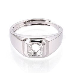 Позолоченное родием 925 стерлинговое серебро помолвочное кольцо-солитер&nbsp;STER-T008-21P