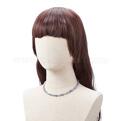 天然宝石と合成ヘマタイトナゲットのビーズネックレス、304ステンレススチール留め金付き、女性用  17.13インチ（43.5cm）&nbsp;NJEW-JN04115
