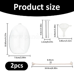 Bougeoirs en verre transparent avec mèche&nbsp;DIY-WH0308-997B