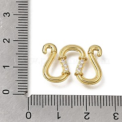 真鍮製マイクロパヴェクリアキュービックジルコニアMフック留め具  ラックめっき  ゴールドカラー  15x21x3mm&nbsp;KK-CBA0DF0-15G
