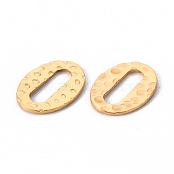 ハンマー加工された201ステンレス鋼の連結リング  オーバル  ゴールドカラー  16.5x12x1mm  内径：3.5x11.5mm&nbsp;STAS-T052-17G