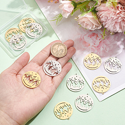 12 шт. подвески из нержавеющей стали 201 двух цветов STAS-DC0011-01