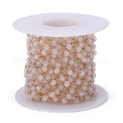 Латунные граненые стеклянные цепочки ручной работы из бисера CHC-F012-03A