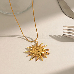 Collares con colgante de espiral solar vintage de acero inoxidable 304 para mujer&nbsp;WV2737