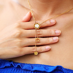 Ожерелья из нержавеющей стали с подвеской в виде ракушки и цветка-кисточки для женщин PT8035