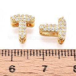 Laiton micro pavé de perles de zircone cubique claires&nbsp;KK-T071-17G-T