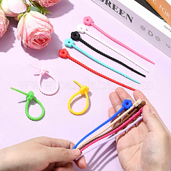 30 шт. силиконовые кабельные стяжки в форме цветка&nbsp;AJEW-YW0002-05