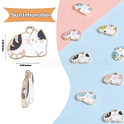 25 шт. эмалированный кулон с подвеской в виде кота&nbsp;JX734A