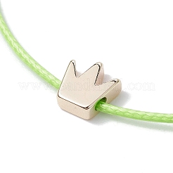 Браслет из светло-золотой латуни с плетеными бусинами BJEW-JB09737-03