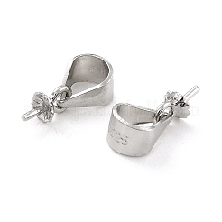 Антикоррозийное родиевое покрытие 925 шт. серебряные штифты-держатели STER-Z001-115P