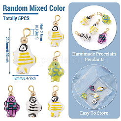 5 шт. фарфоровые подвески&nbsp;PALLOY-TAC0223