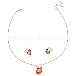 Модные комплекты из стеклянных серег-гвоздиков и ожерелий в форме слезинки&nbsp;MU8839