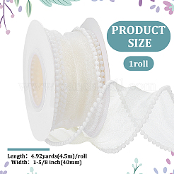 ポリエステル＆プラスチックリボン  ギフトラッピングパーティー用  ベージュ  1-5/8インチ（40mm）  約4.92ヤード（4.5m）/ロール&nbsp;OCOR-WH0105-140C