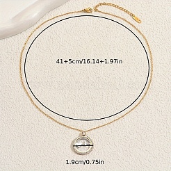 Женское ожерелье с подвеской из нержавеющей стали с кубическими цирконами RI0430