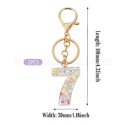 Porte-clés numéro 7 en résine transparente&nbsp;KEYC-TADJ0001-10G