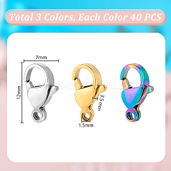 120 шт. 3-х цветные карабины из нержавеющей стали 304&nbsp;STAS-GA0001-79