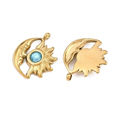 Подвески из нержавеющей стали 304 со стразами STAS-Z166-24G-12